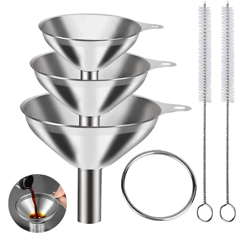 Kitchen Gadgets New - Ensemble d'entonnoirs de cuisine en acier