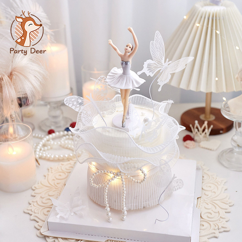 Cake Decorating Turntable - Figurine de ballerine rotative, décor de