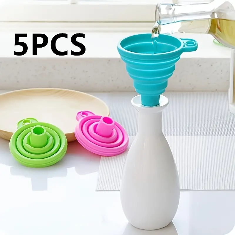 Kitchen Gadgets And Utensils - Entonnoir pliant en Silicone, multifonctionnel, Portable,