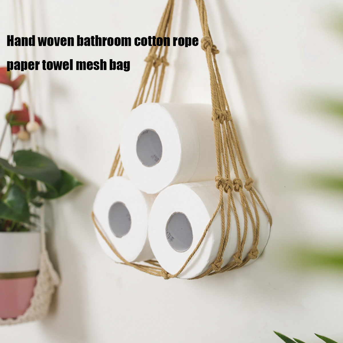 Kitchen Gadgets Storage Ideas - Porte-papier hygiénique en rouleau naturel, porte-serviettes