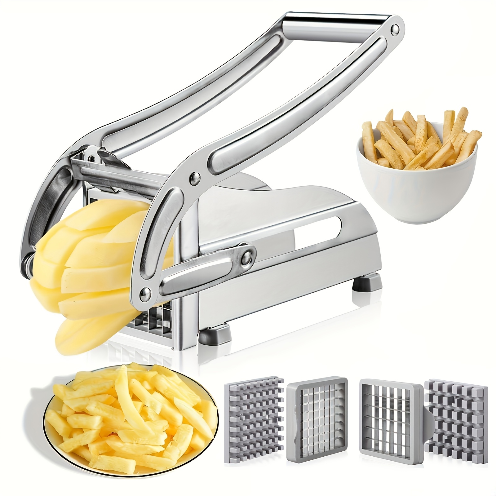 Kitchen Gadgets Vegetable Cutter - Coupe-légumes, Coupe-frites, Coupe-fruits en acier inoxydable,