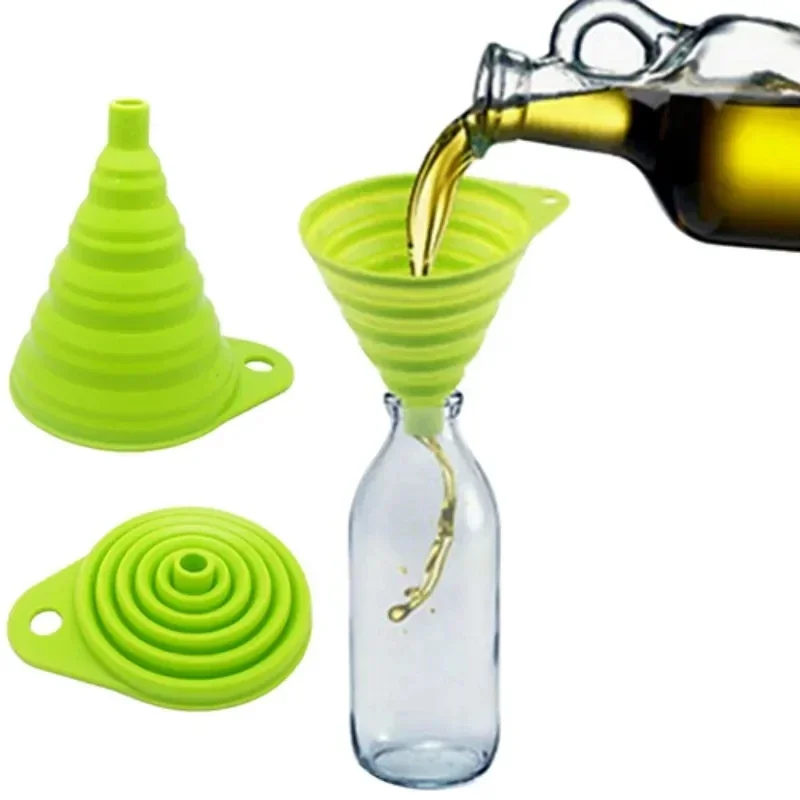Kitchen Gadgets For Small Kitchens - 1/4 PIÈCES Entonnoir pliable en silicone