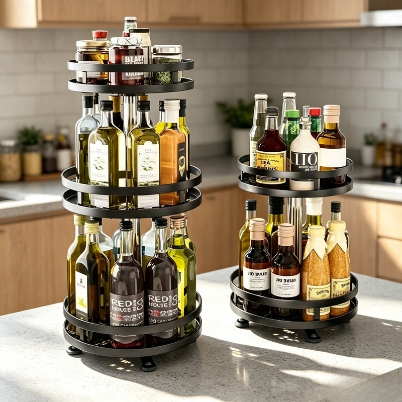Kitchen Gadgets Storage Ideas - 360 ° Plateau tournant à épices