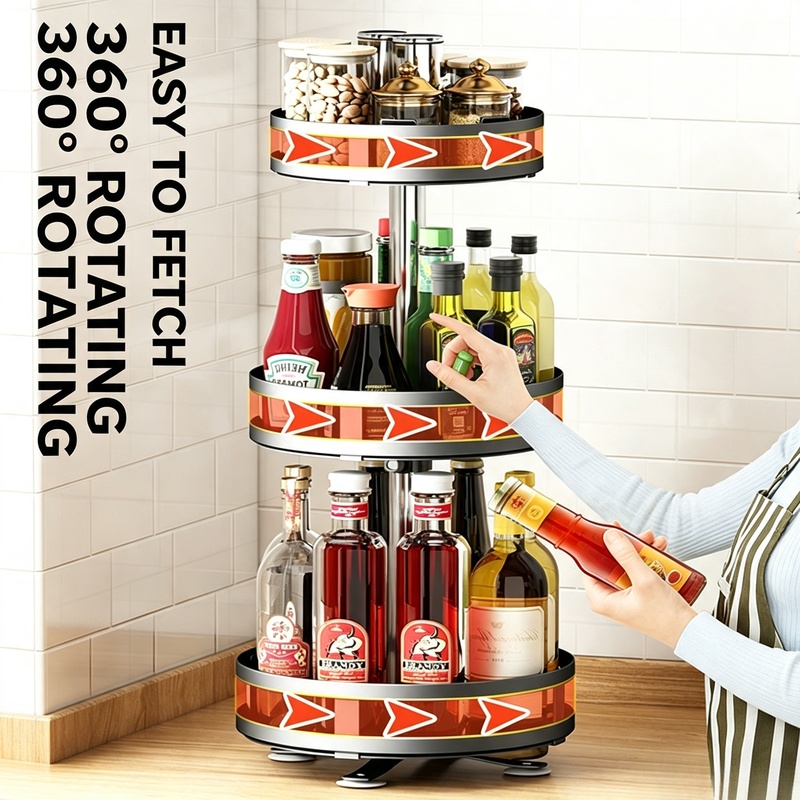 Kitchen Gadgets Storage Ideas - 360 ° Support rotatif pour épices,