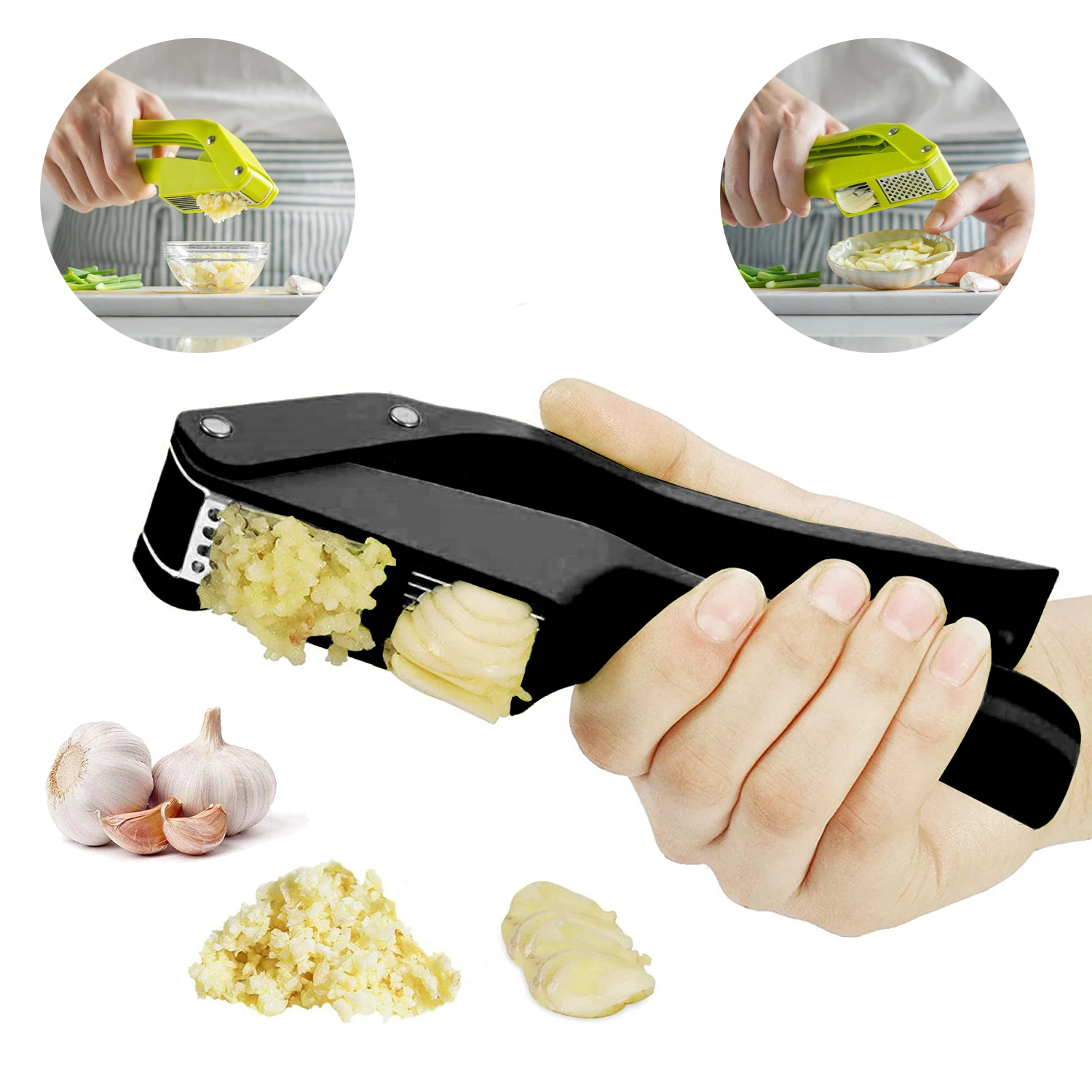 Kitchen Gadgets New - 2 en 1 presse-ail et trancheuse